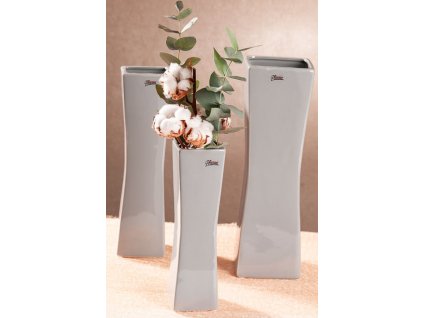 5505 25GY CARRÉ šedá porcelánová váza 25 cm od Paramit