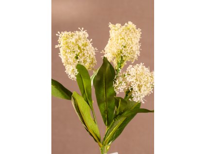 F284 W SKIMMIA Aranžovací květina 58 cm bílá