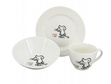 7317 my 00 Nádherný dětský set MYŠKA od by inspire kvalitní porcelán mytí v myčce nádobí