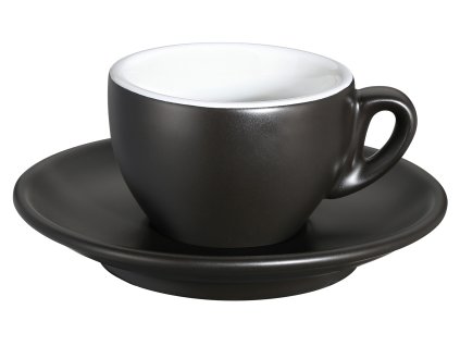 215328 ROMA Silnostěnný šálek s podšálkem 50 ml černý Cilio