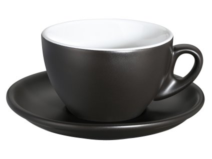 215335 ROMA Silnostěnný šálek s podšálkem 50 ml černý CILIO