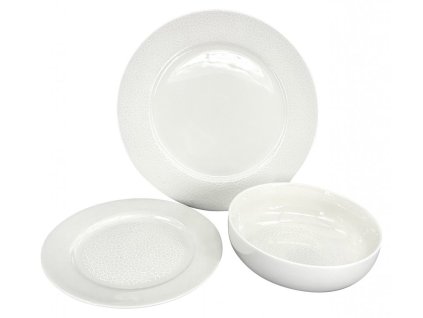 7318 03 82 FINE LACE Sada porcelánového nádobí pro 1 osobu 3 ks talíř polévková mísa dezertní talíř mytí v myčce nádobí použití v mikrovlnné troubě