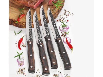 071245b Steakové nože Hunter sada 4 ks dřevo pakka ocel Zassenhaus (1)