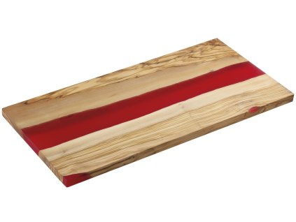 058635 Servírovací prkénko olivové dřevo pryskyřice červená 45x22x1,5 cm Zassenhaus (3)
