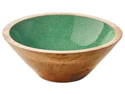080407 BRUSH GREEN Mísa na potraviny Ø 20 cm8 cm mangové dřevo Zassenhaus (1)