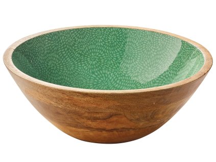 080414 BRUSH GREEN Mísa na potraviny Ø 30 cm11,5 cm mangové dřevo Zassenhaus (1)
