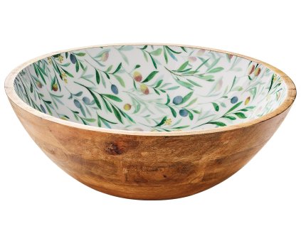 080377 OLIVE Mísa na potraviny Ø 35 cm12 cm mangové dřevo Zassenhaus (1)