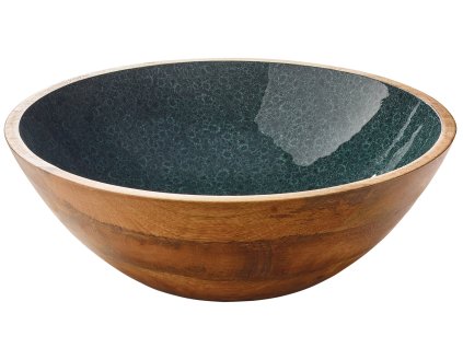 080520 MINERAL COAL Mísa na potraviny Ø 35 cm12 cm mangové dřevo Zassenhaus (23