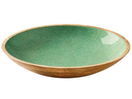 080438 BRUSH GREEN Mísa na potraviny Ø 35 cm6 cm mangové dřevo Zassenhaus (1)