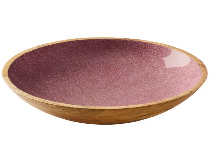 080582 MINERAL ROSE Mísa na potraviny Ø 35 cm6 cm mangové dřevo Zassenhaus (1)