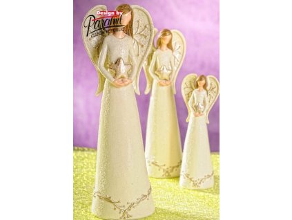 Anděl s hvězdičkou krémový 26 cm - Paramit - 4113-26C