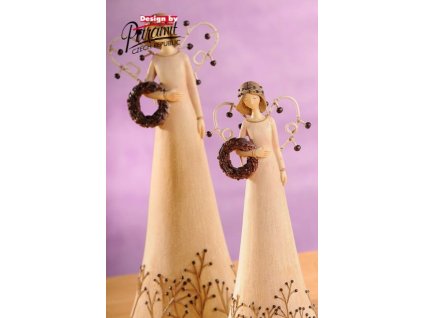 Anděl s věnečkem hnědý 20 cm - Paramit - 4120-20B