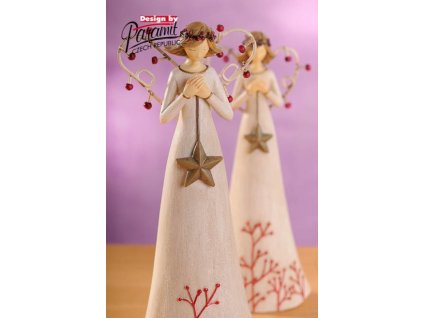 Anděl s hvězdičkou bílý 25 cm - Paramit - 4121-25W