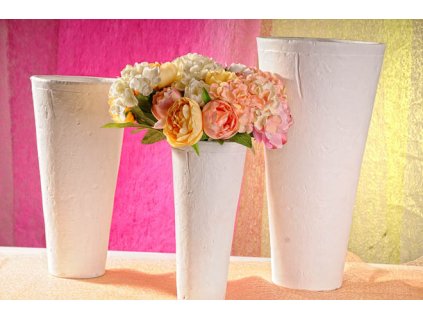 Terakota váza bílá 50 cm
