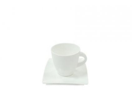Porcelánový čtvercový oblý šálek s podšálkem 320 ml - East meets west - Maxwell&Williams