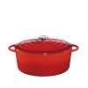 Litinový hrnec oválný PROVENCE červený - 35 cm - Küchenprofi - 0402001435