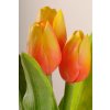 107O2 Francouzský umělý tulipán žluto oranžový 40 cm