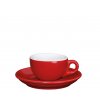ROMA Šálek s podšálkem 50 ml červený