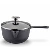0401051018 - Litinový hrnec s pokličkou PROVENCE černý 18 cm - Küchenprofi