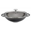 0415001030 - Litinový wok PROVENCE s poklicí černý 30 cm - Küchenprofi