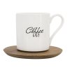 Hrnek 350 ml - COFFE s dřevěným podšálkem