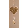 X245M Vánoční srdíčka na dřevě zlaté visací od Paramit