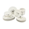 7310 18 28 Porcelánová jídelní sada nádobí FINE TWIG pro 6 osob s nádherným motivem magnólii od by inspire