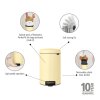 NewIcon Pedal Bin, 12L Mellow Yellow 8710755233807 Brabantia 233807 Nadčasový a ikonický koš NEWICON 12 L žlutý (1)