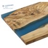 058611 Servírovací prkénko 45x22x1,5 cm olivové dřevomodrá pryskyřice