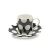 Porcelánový šálek s podšálkem na Espresso 100 ml černý - Polkadot - Maxwell&Williams
