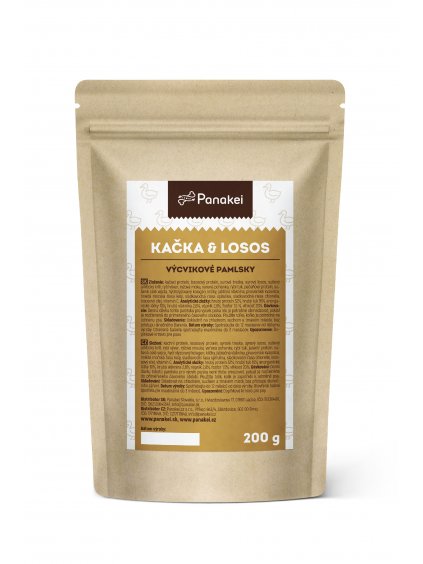Balení výcvikových pamlsků Panakei Kachna & Losos na bílém pozadí
