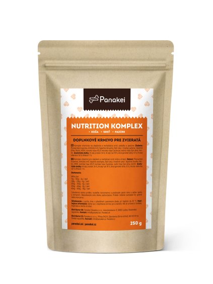 Balení Nutrition komplex – multivitaminu pro psy Panakei na bílém pozadí.