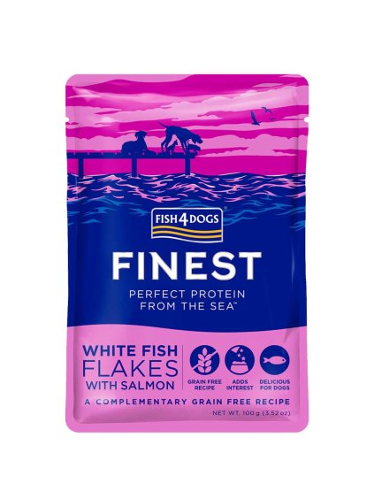 Kapsička pro psa s bílou rybou a lososem