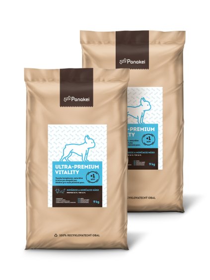 Dvě balení granulí Panakei Hovězí + Krůtí pro dospělé psy toy, mini a malých plemen