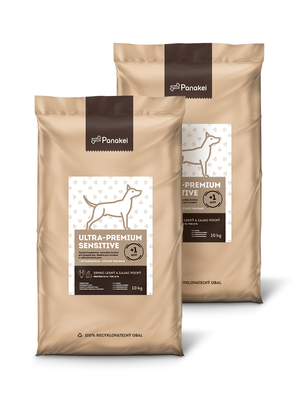 Panakei Slovakia, s.r.o. Granule pro dospělé psy (M) - Srnec + Zajíc + Batát (SENSITIVE)