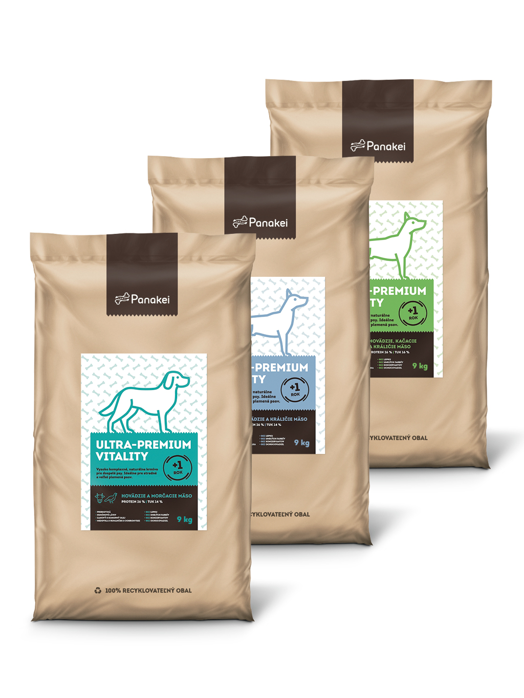 Granule pro psy - MIX PŘÍCHUTÍ - M ✅ 27kg (3x9kg) | Panakei.cz