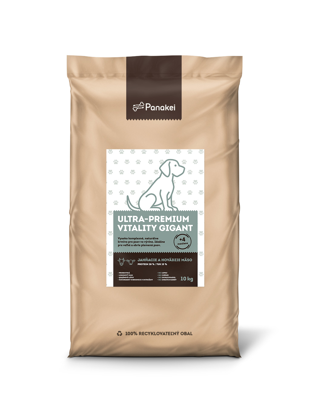 Panakei Slovakia, s.r.o. Granule pro velká a obří štěňata (L-XL-XXL) - Jehněčí + Hovězí 10kg