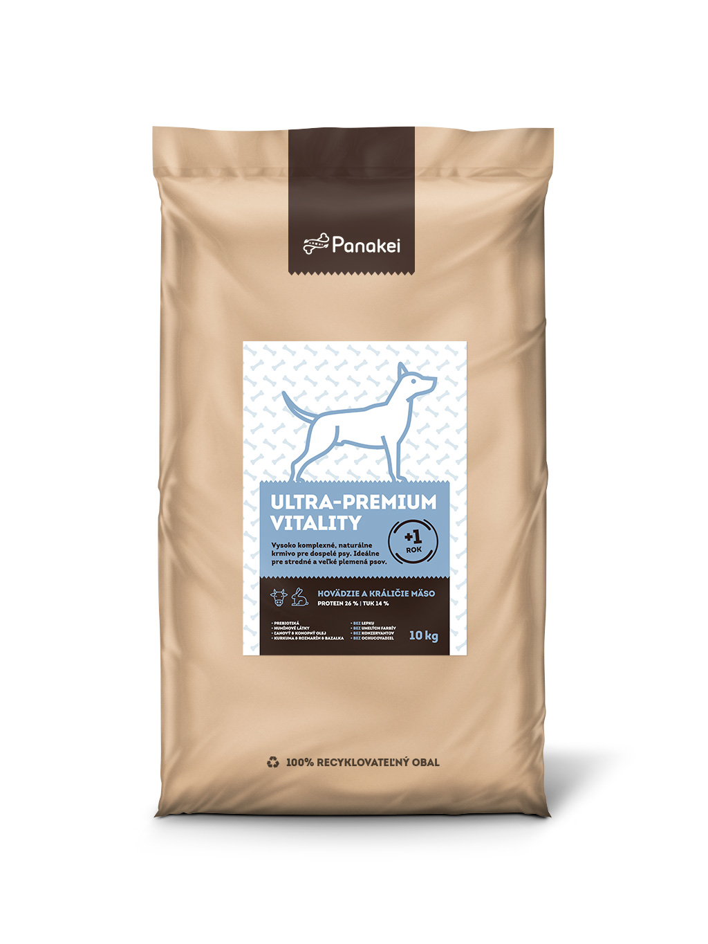 Panakei Slovakia, s.r.o. Granule pro dospělé psy (M) - Hovězí + Králík 10kg