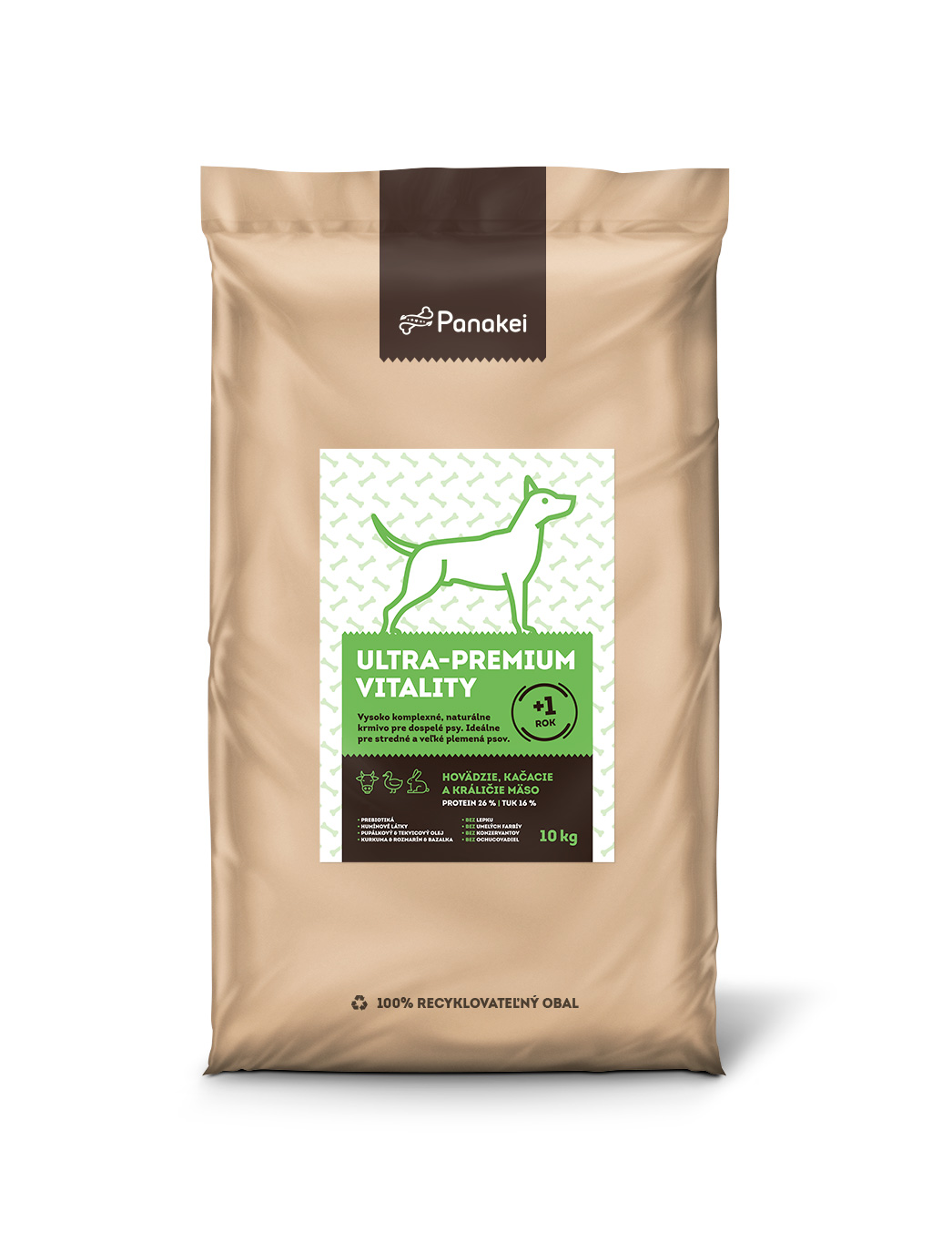 Panakei Slovakia, s.r.o. Granule pro dospělé psy (M) - Hovězí + Kachna + Králík 10kg