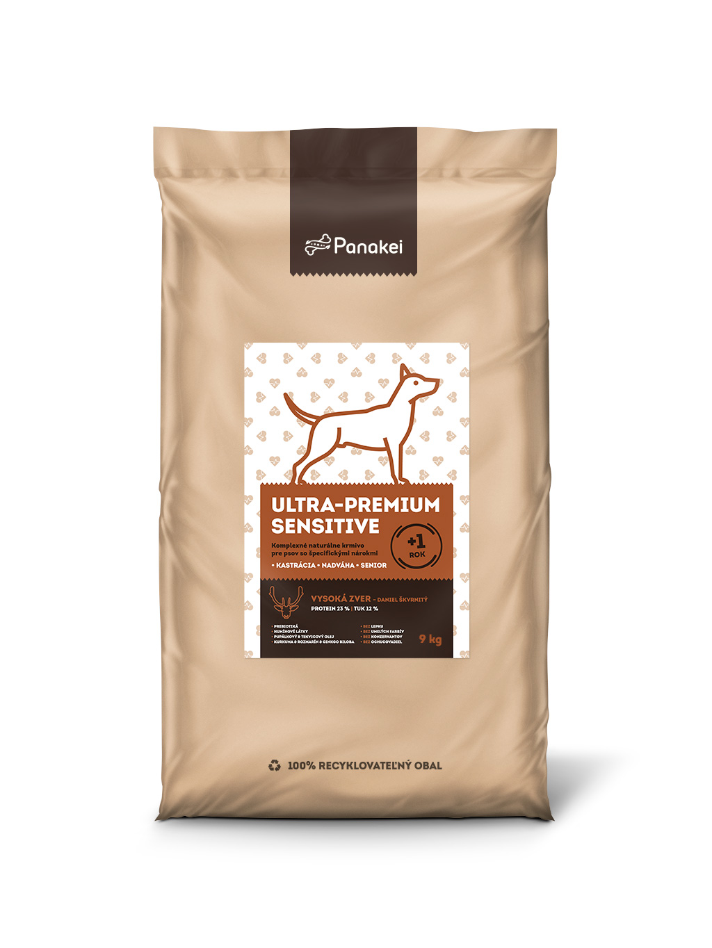 Panakei Slovakia, s.r.o. Granule pro dospělé psy (S-M) - Daněk skvrnitý (SENSITIVE) 9kg