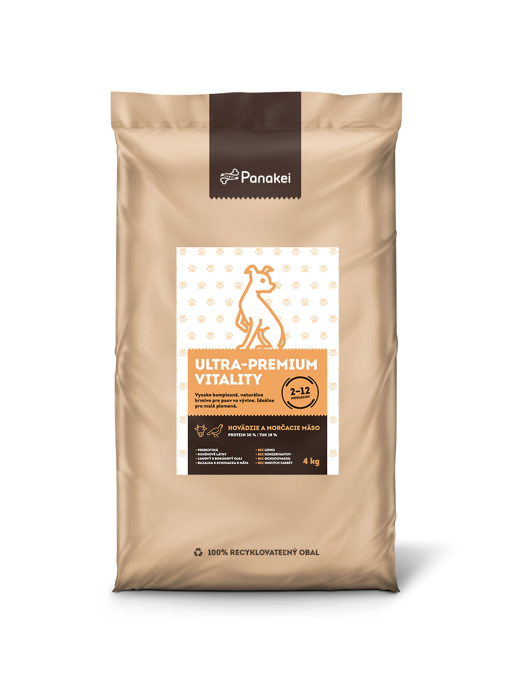 Panakei Slovakia, s.r.o. Granule pro štěňata (XS-S) - Hovězí + Krůtí 4kg