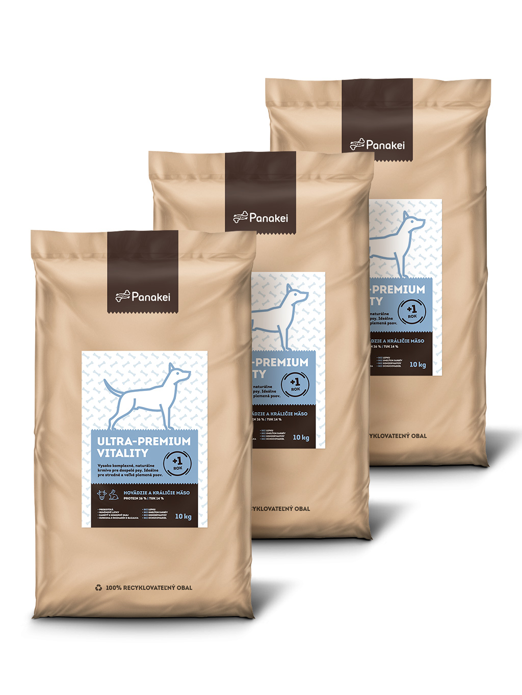 Panakei Slovakia, s.r.o. Granule pro dospělé psy (M) - Hovězí + Králík
