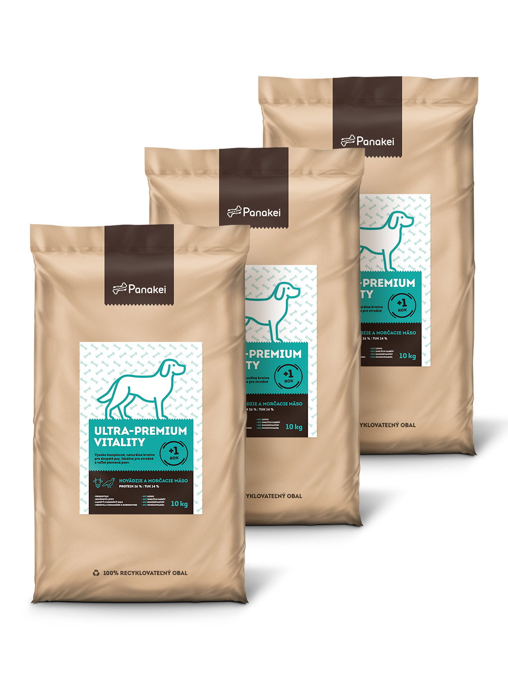 Panakei Slovakia, s.r.o. Granule pro dospělé psy (M) - Hovězí + Krůtí