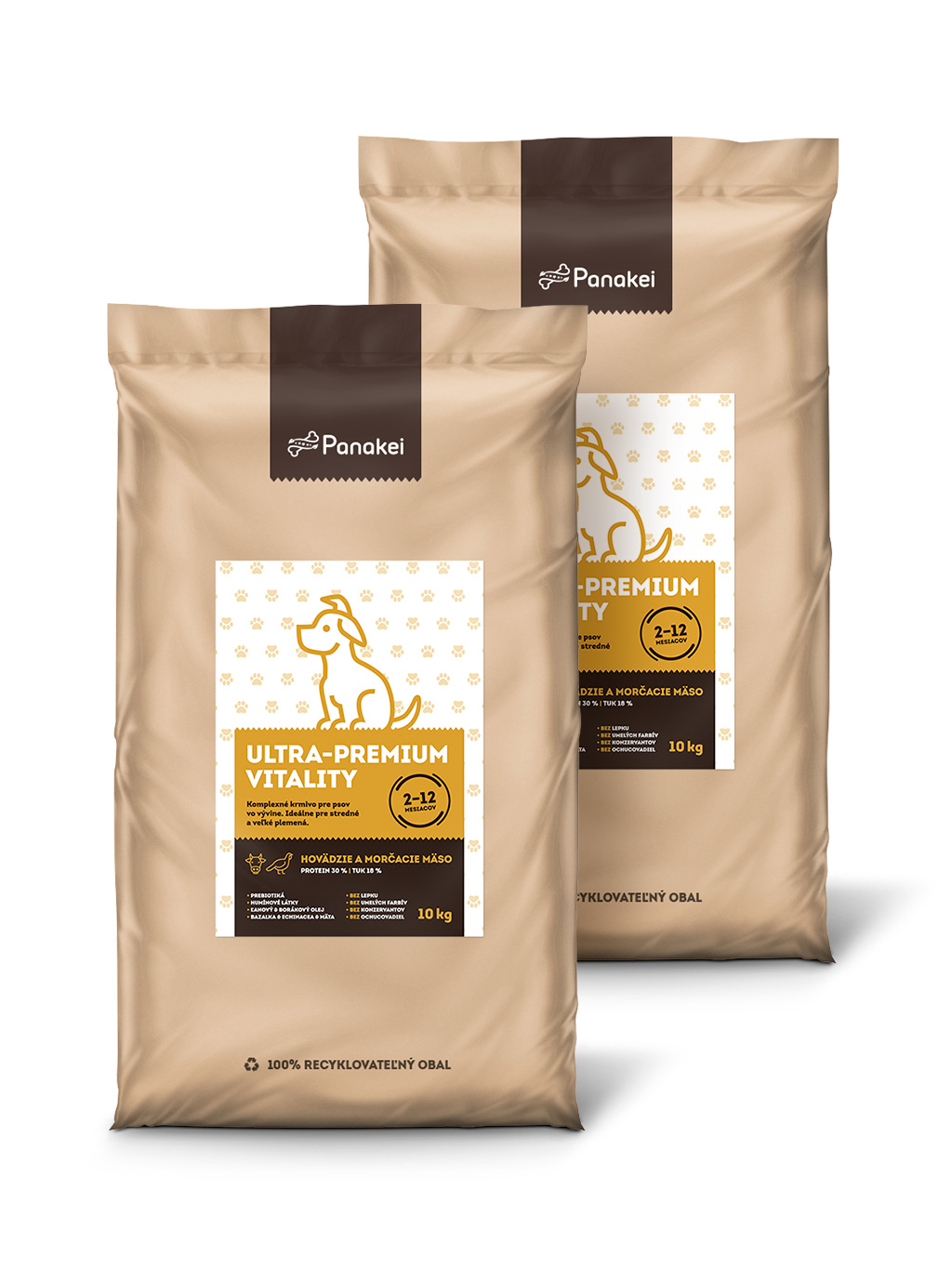 Panakei Slovakia, s.r.o. Granule pro štěňata (M) - Hovězí + Krůtí
