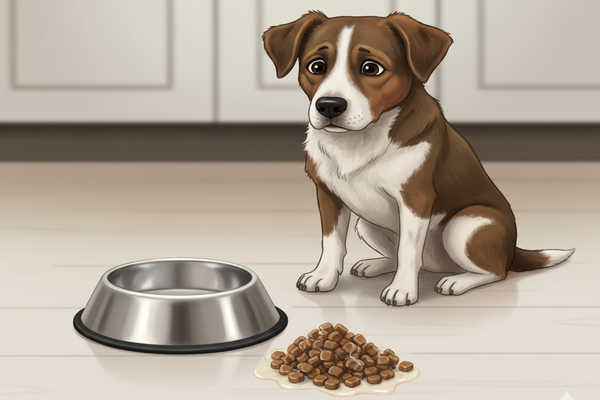 Pes zvracia nestrávené granule: čo je regurgitácia a kedy ísť k veterinárovi?