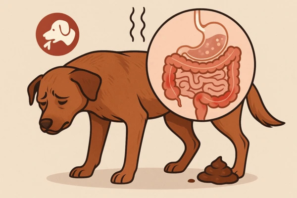 Tráviace a črevné ťažkosti u psov: Viete, ako rozpoznať príznaky a kedy vyhľadať veterinára?