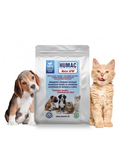 Balenie HUMAC Natur AFM pre psov s obrázkom psa a mačky na bielom pozadí