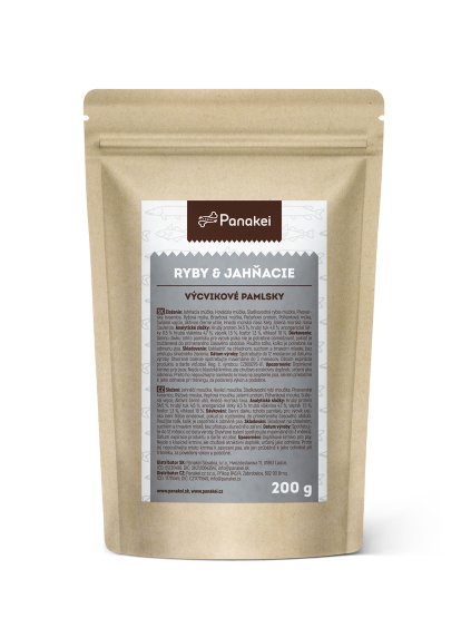 Balenie výcvikových pamlskov Panakei Jahňacie, hovädzie a ryby na bielom pozadí