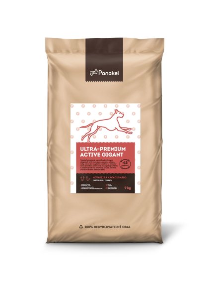 Balíček granúl pre veľké a obrie plemená s vyššou aktivitou Panakei Hovädzie + Kačka 9 kg