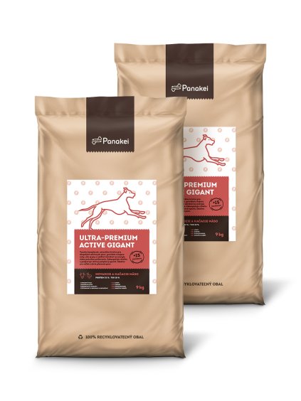 Granule pre dospelých psov veľkých a obrích plemien s vyššou aktivitou s hovädzím a kačacím